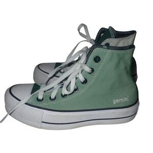 Converse Chuck Taylor Lift Platform Sneakers Women 6.5 2 tone Green White Gemini